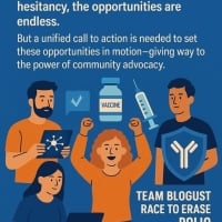 Addressing overcome vaccine hesitancy by #VaccinesForAll as Team Blogust support for AI as giving way to the power of community advocacy.